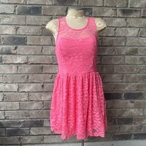 NWT Candie’s pink lace dress with open back detail